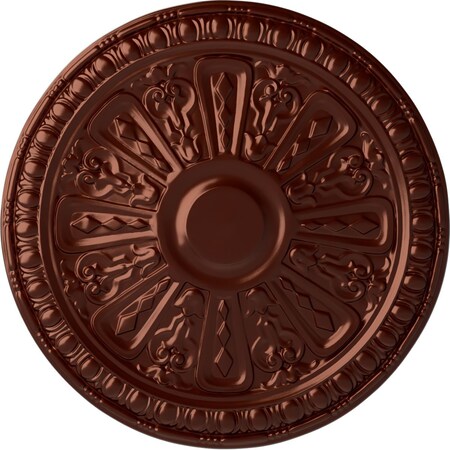 Ekena Millwork Raymond Ceiling Medallion (Fits Canopies up to 5 3/8"), Hand-Painted Antique Copper, 18"OD x 1 1/4"P CM18RA2ACS